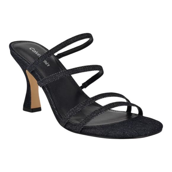 Calvin Klein Women's Jayla Strappy Tapered Heel Sandals Dark Blue Denim Size 5 - Picture 1 of 4